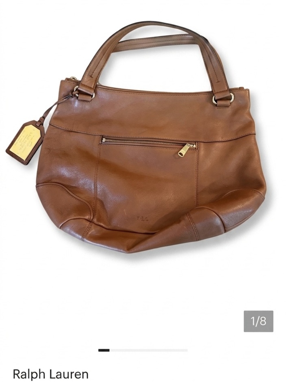 Ralph Lauren Brown Leather Shoulder Tote